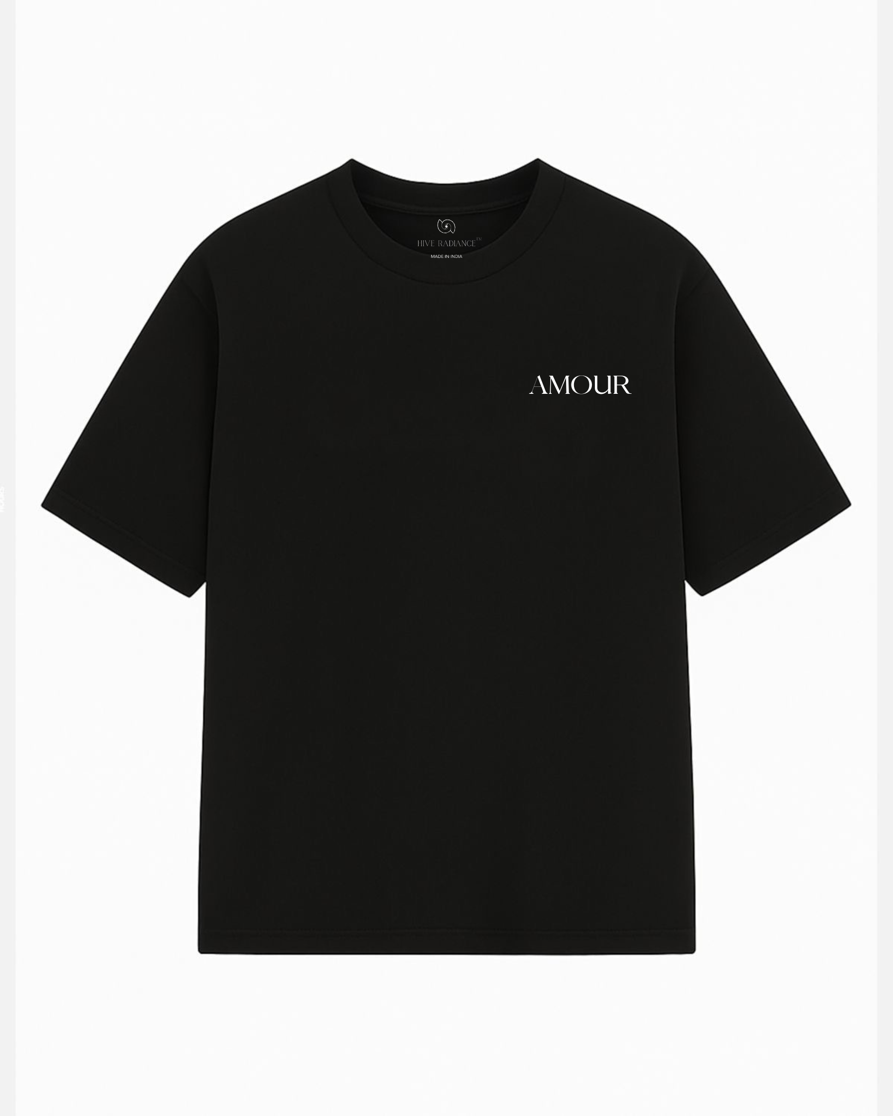 Amour Relaxed Tee in Black -Unisex