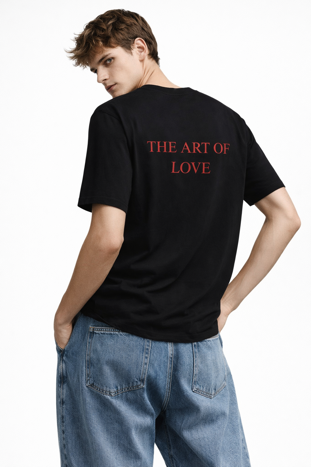 Amour Relaxed Tee in Black -Unisex